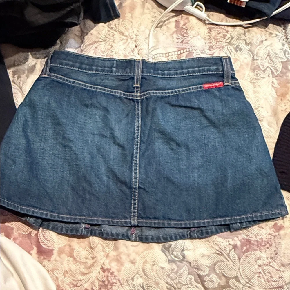 Trendy Blue Denim Mini Skirt y2k blue 2 jeans
